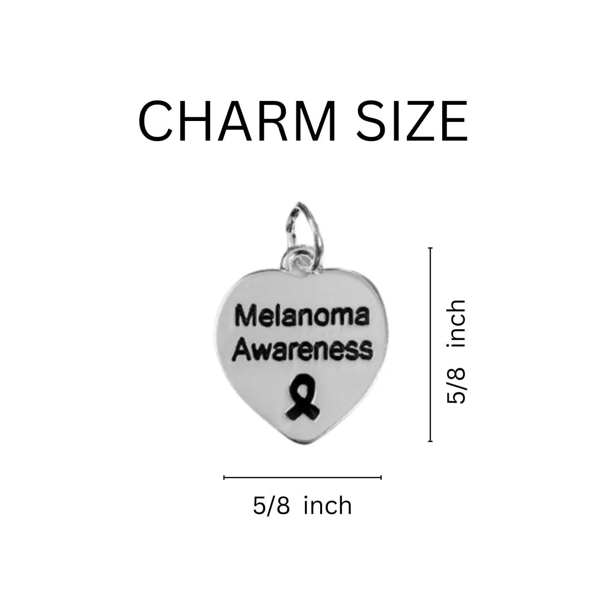 12 Melanoma Heart Retractable Charm Bracelets