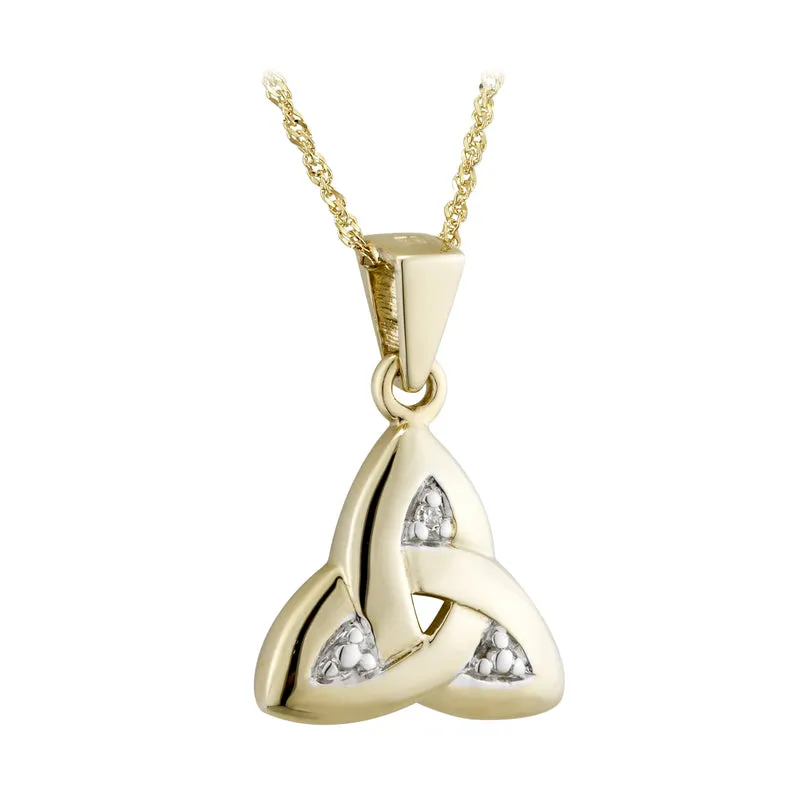 14K Diamond Trinity Knot Pendant