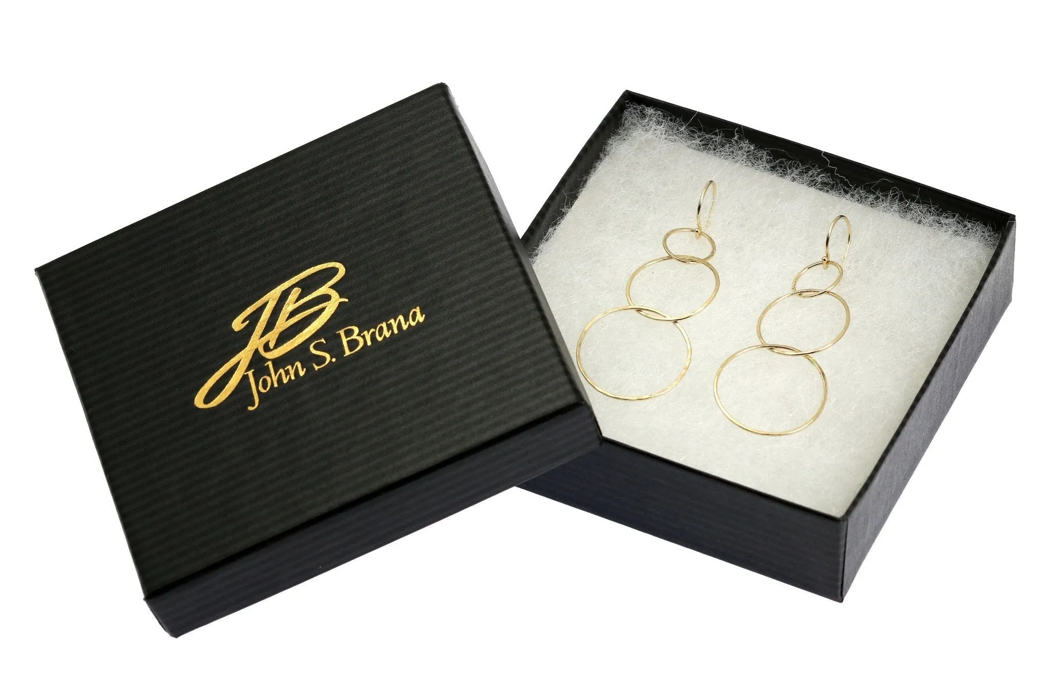 14K Gold Hammered Chandelier Earrings