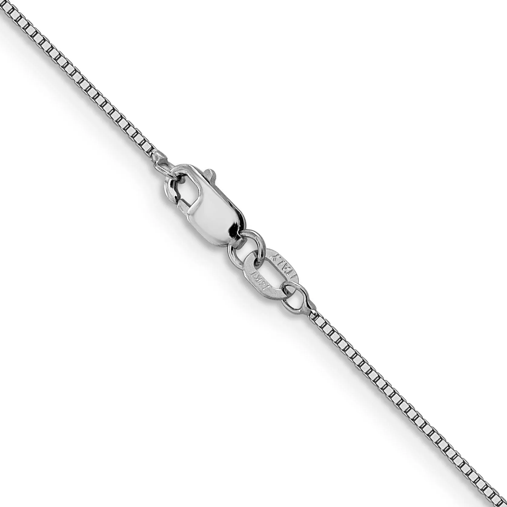 14K White Gold .8 mm Box Chain