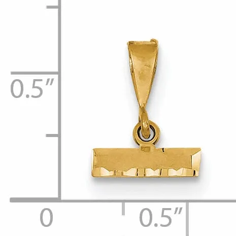 14k Yellow Gold Polished Diamond Cut Finish Small Size Top Bar for Number Charm Pendant