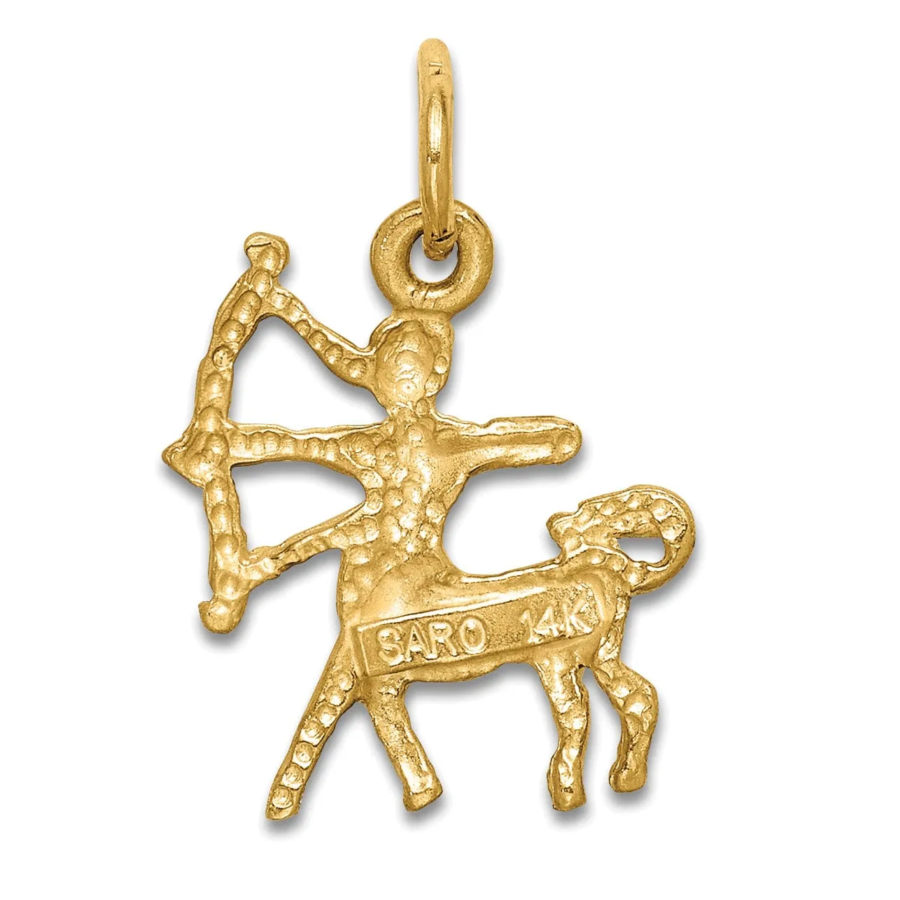 14k Yellow Gold Sagittarius Zodiac Charm Pendant