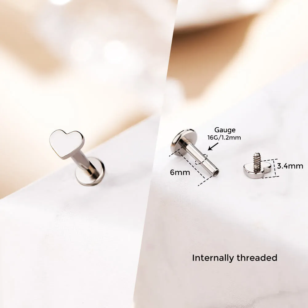 16G Titanium Internally Threaded Lightning Bolt/Moon/Heart/Star Cute Cartilage Earring