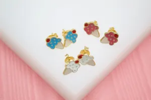 18K Gold Filled Ice Cream Stud Earrings