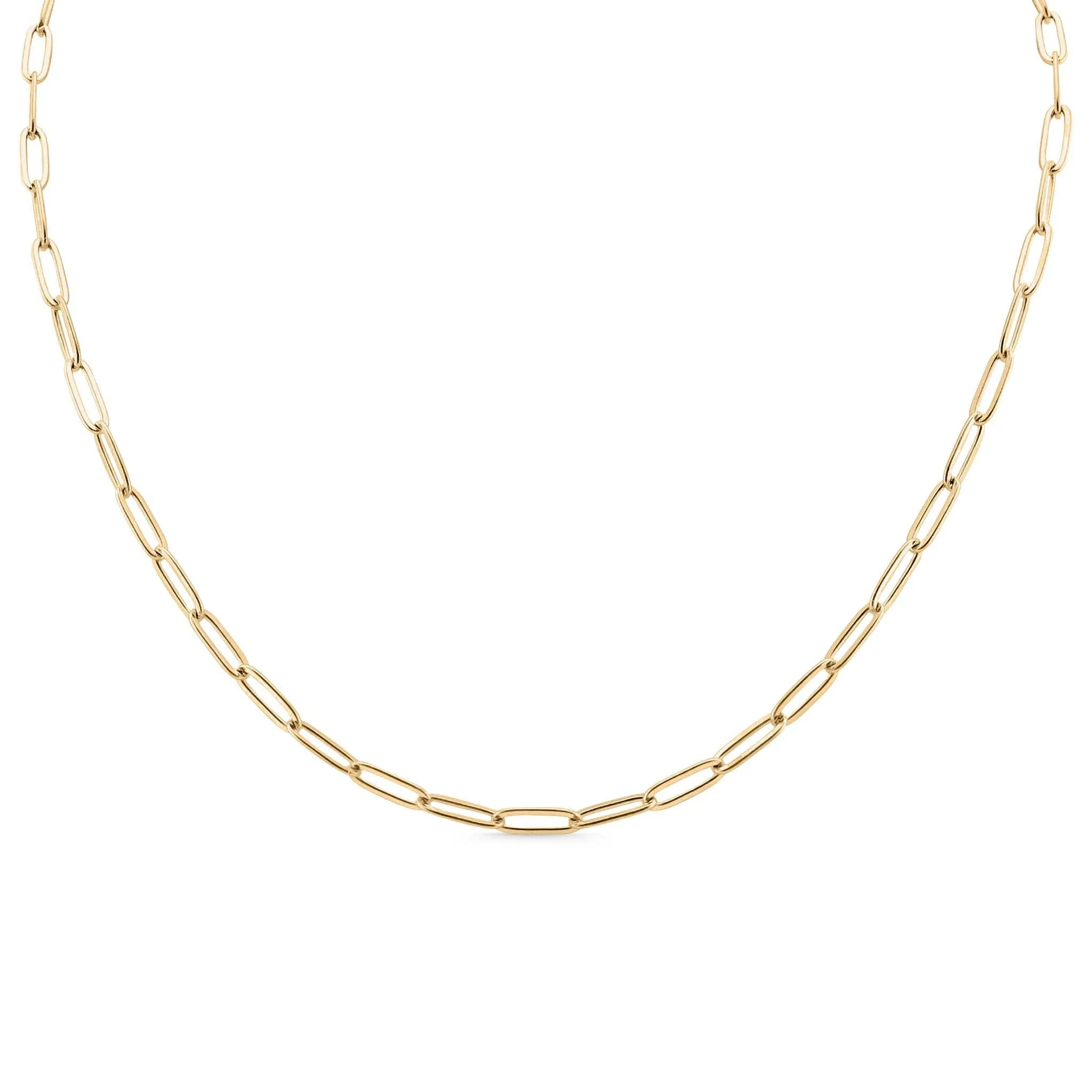 18K Gold Paperclip Chain Necklace: 4mm / 18 02"