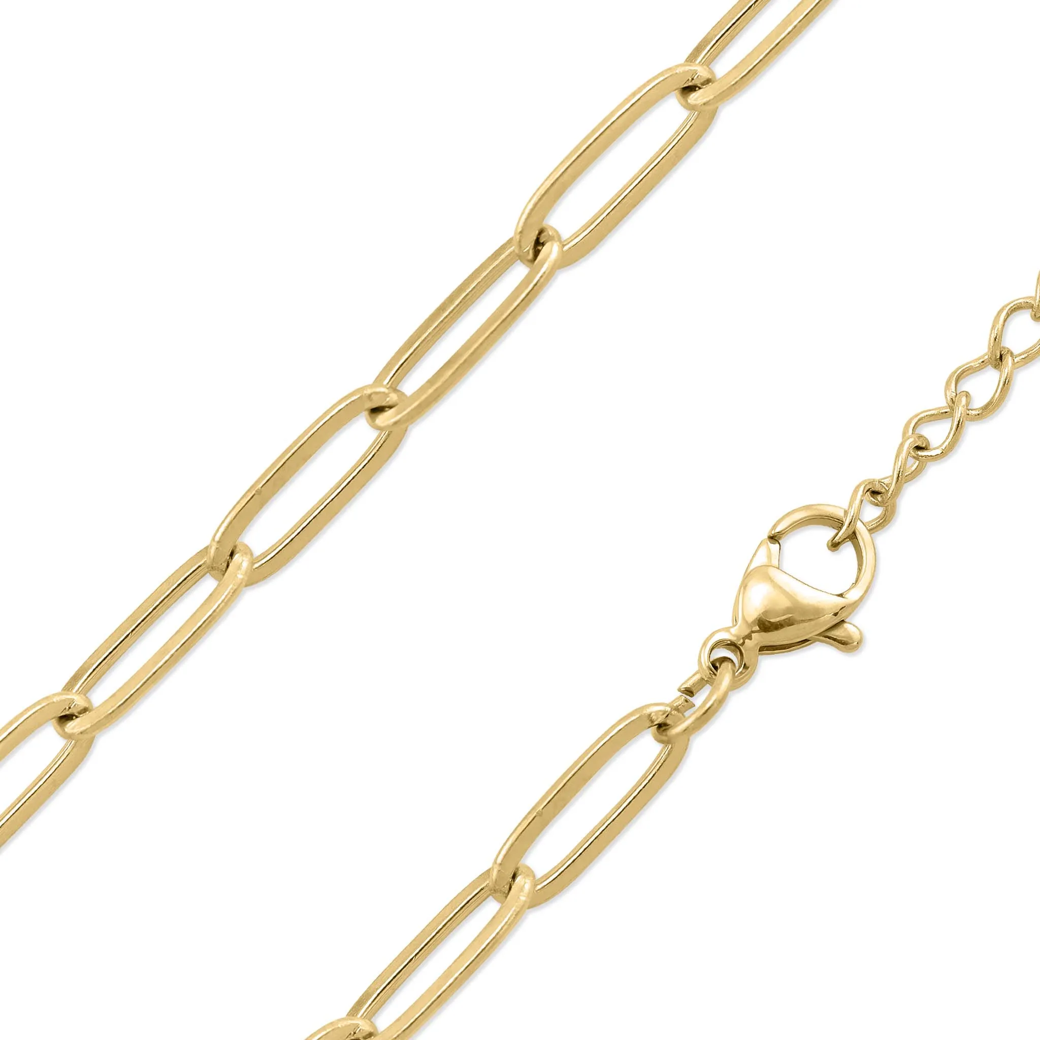 18K Gold Paperclip Chain Necklace: 4mm / 18 02"