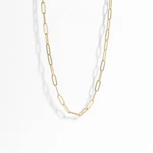 18K Gold Paperclip Chain Necklace: 4mm / 18 02"