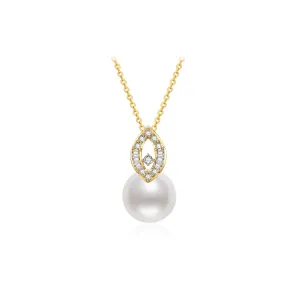 18k Solid Gold Freshwater Pearl Necklace KN00116