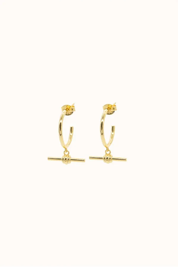 18K T Bar Earrings