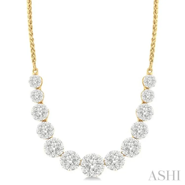 2 Ctw Round Cut Diamond Lovebright Necklace in 14K Yellow and White Gold