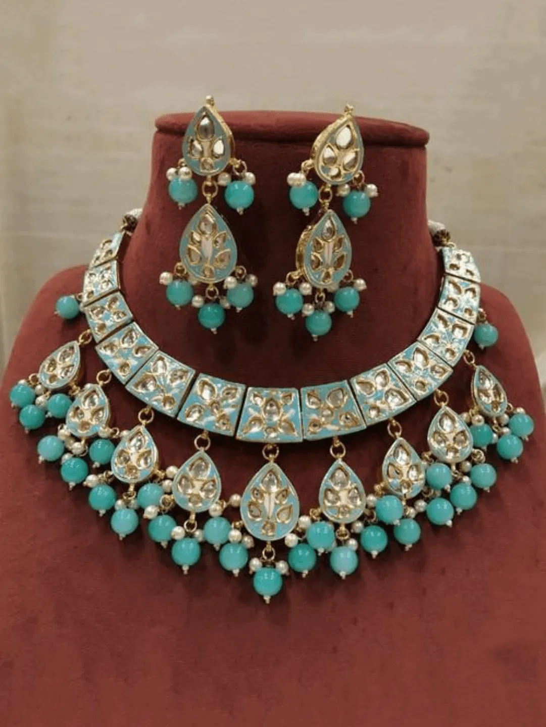 3 Patch Moti Necklace Set