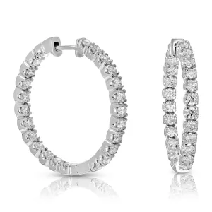 4 cttw Lab Grown Diamond Inside Out Hoop Earrings in 14K Gold