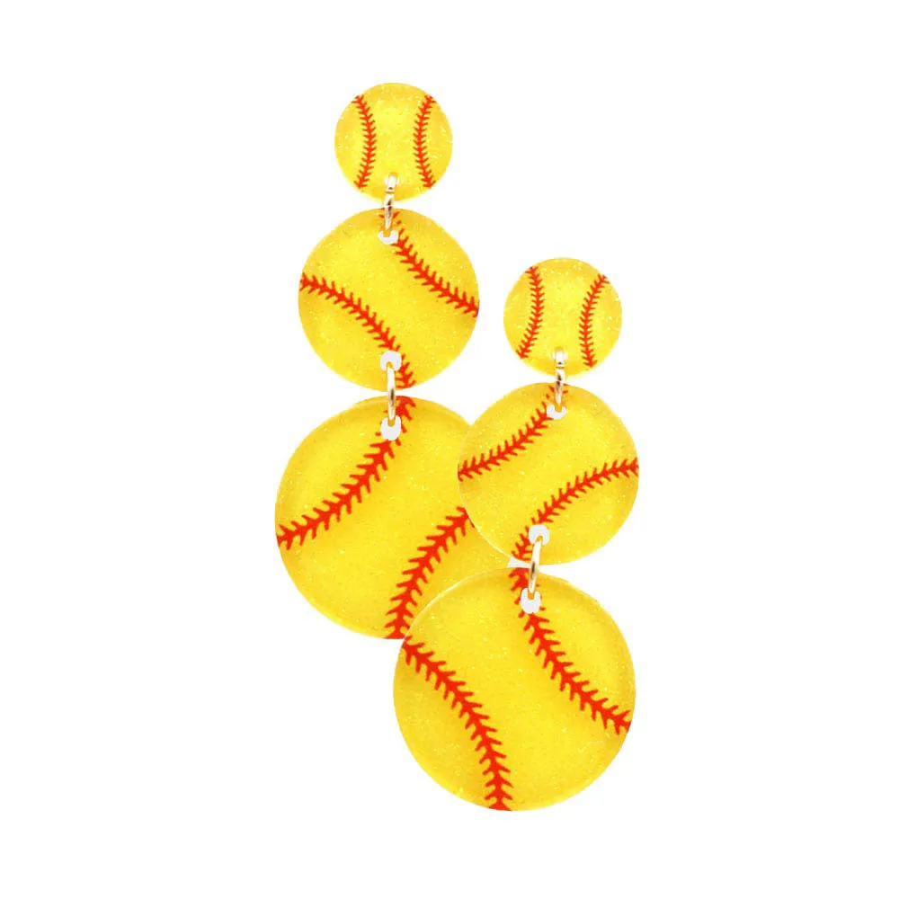 Acetate Softball Link Earrings