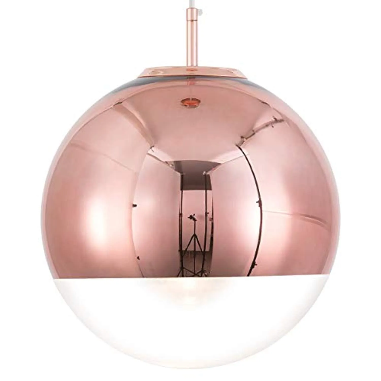 Adjustable Mirror Ball Pendant Light Rose Gold, 12 inches