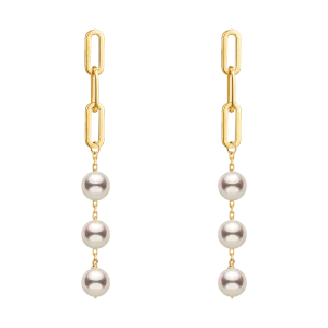 Akoya Pearl 18K Gold Elegant Fashionable Design Earrings