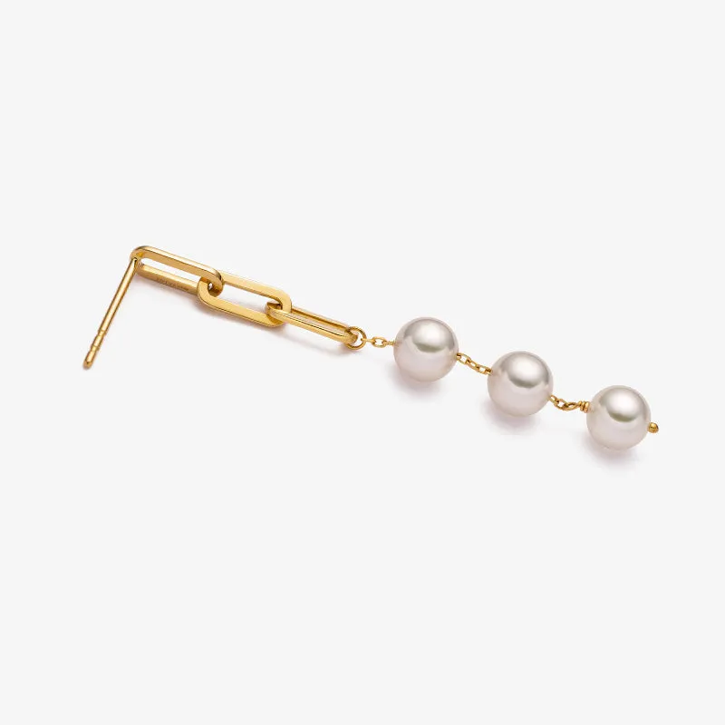 Akoya Pearl 18K Gold Elegant Fashionable Design Earrings