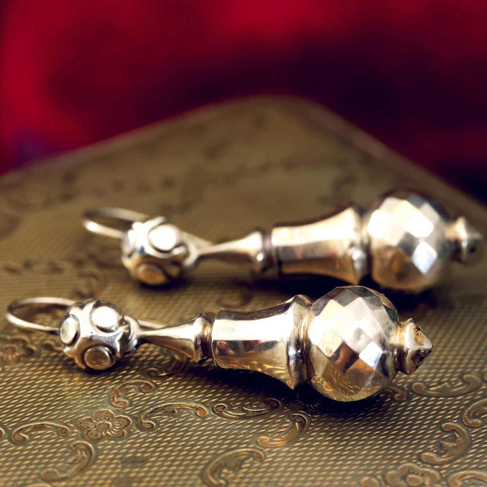 Antique Victorian Torpedo Drop Earrings