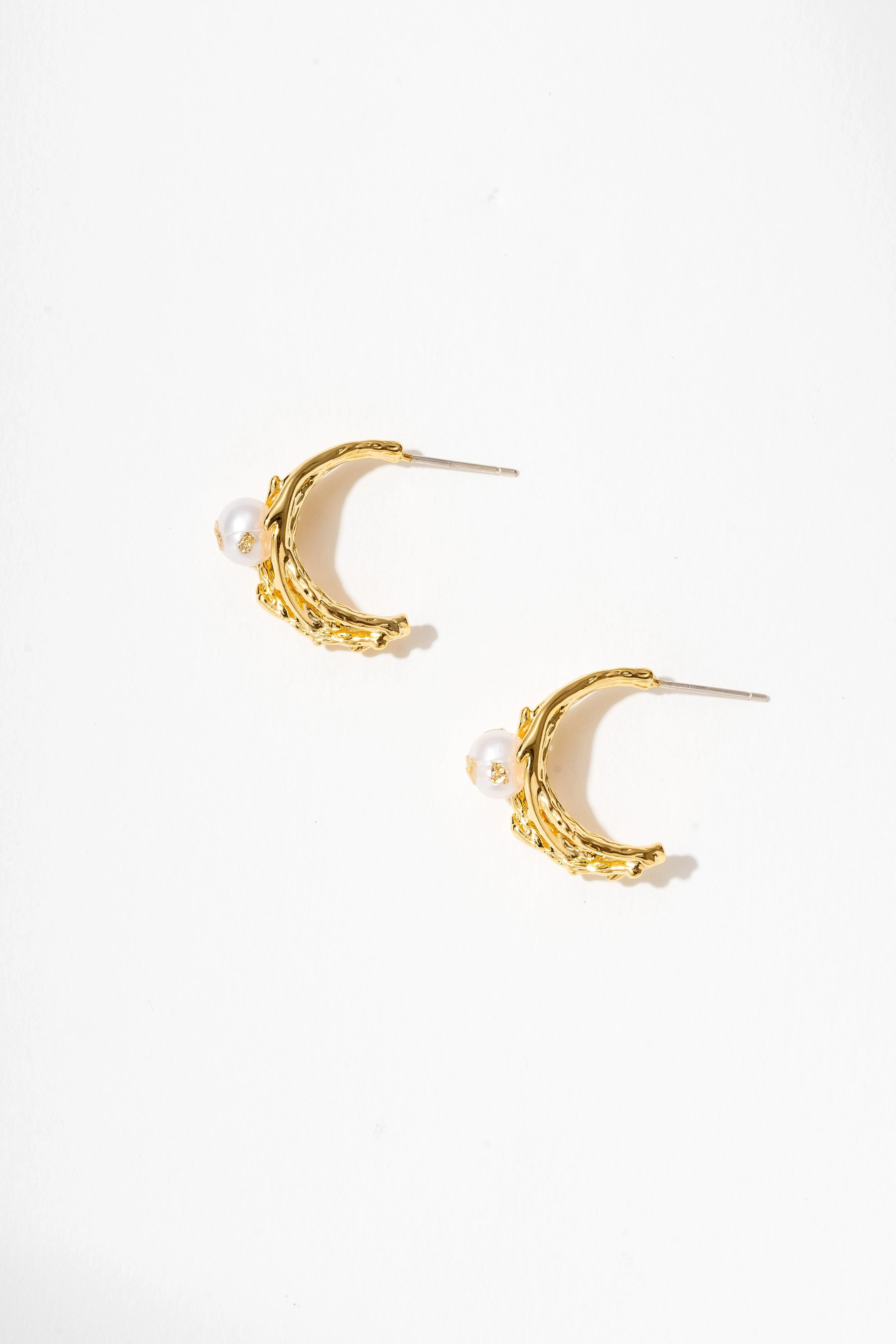 Anuket 18k Gold C Hoop Earrings