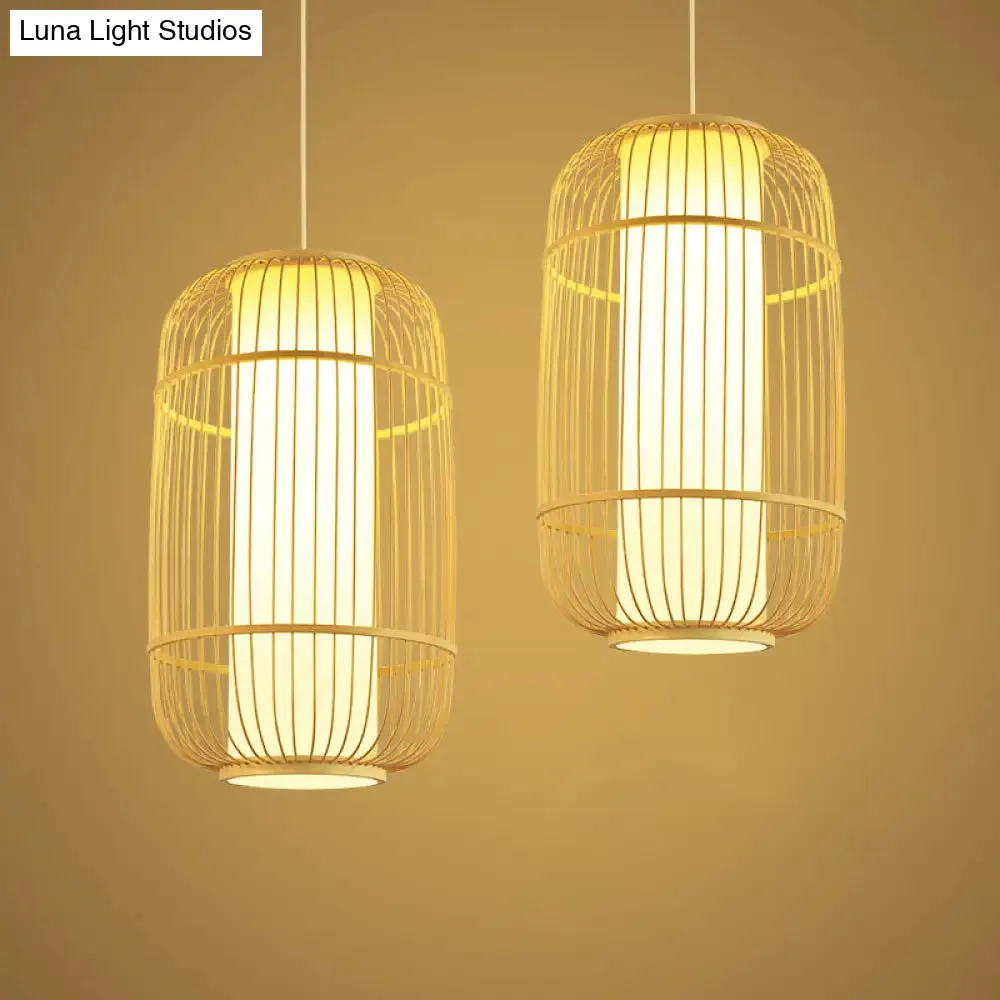 Bamboo Birdcage Pendant Light - Minimalist Design for Restaurants and Ceilings