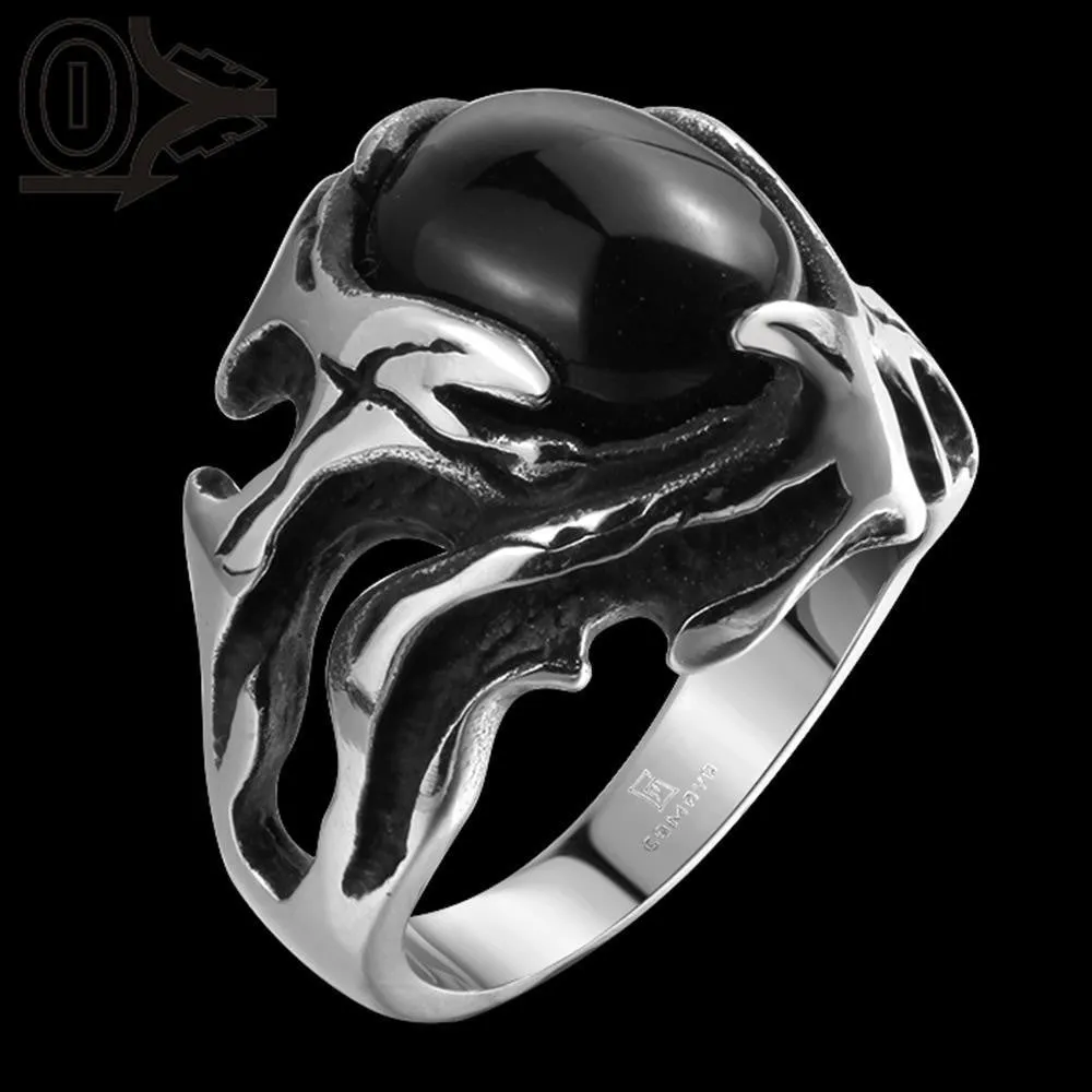 Black Titanium Vintage Punk No Fade Rings