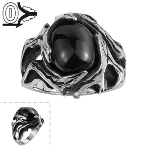 Black Titanium Vintage Punk No Fade Rings