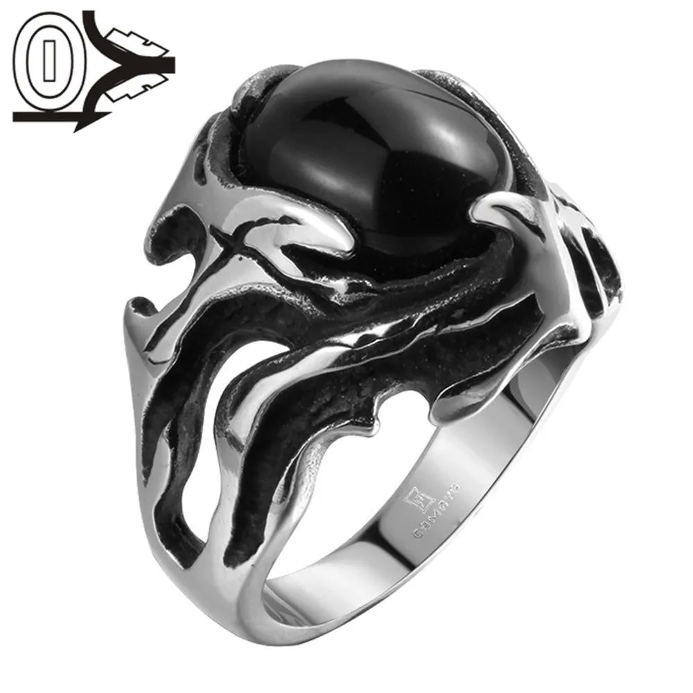 Black Titanium Vintage Punk No Fade Rings