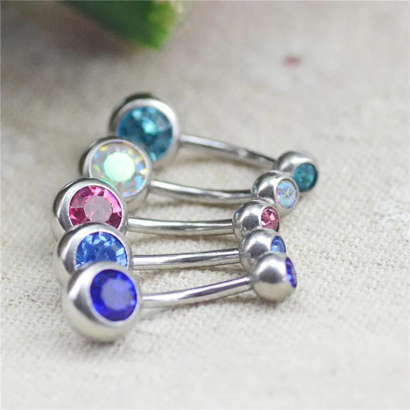 Body Piercing Jewelry Silver Color  Bar Ball Barbell Belly Navel Button Ring