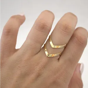 Boho Double V  Geometric Women's Rings