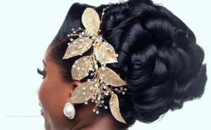 Bridal Hair Brooch Rhinestone Silver or Gold HP-00056