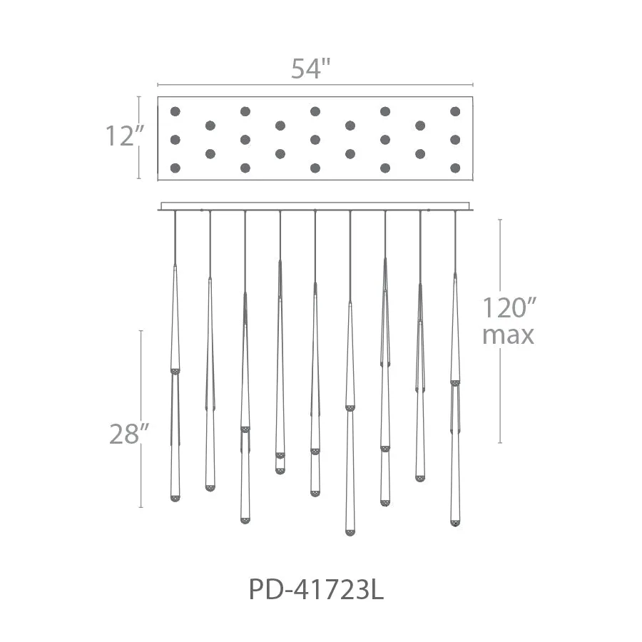 Cascade LED 23 Light Crystal Linear Chandelier