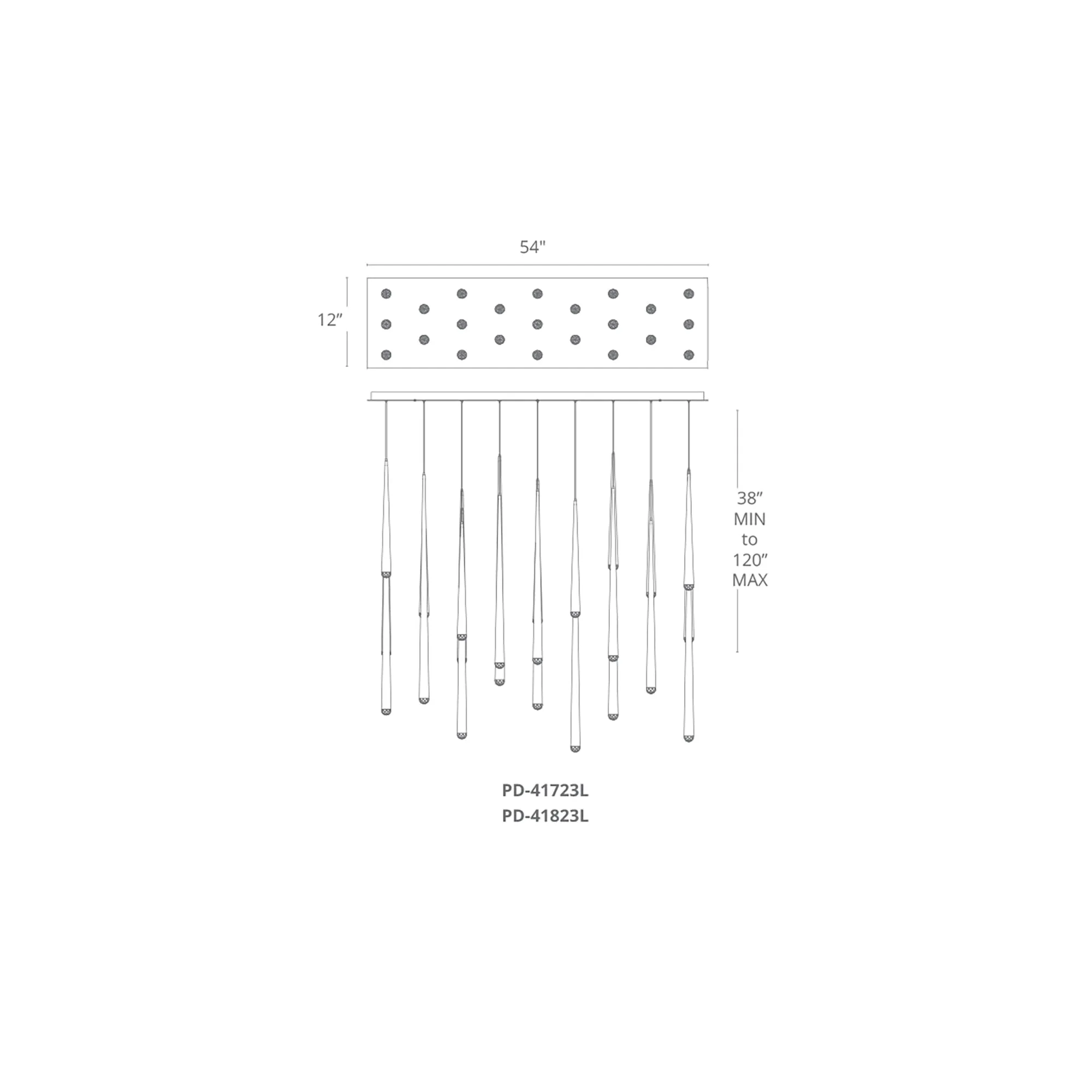 Cascade LED 23 Light Crystal Linear Chandelier