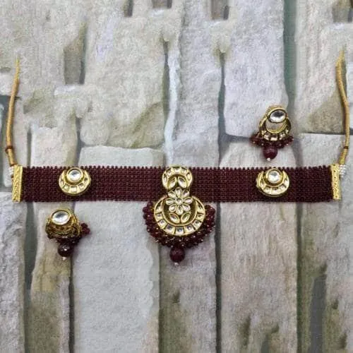 Chandbali Jadtar Necklace And Earring Set