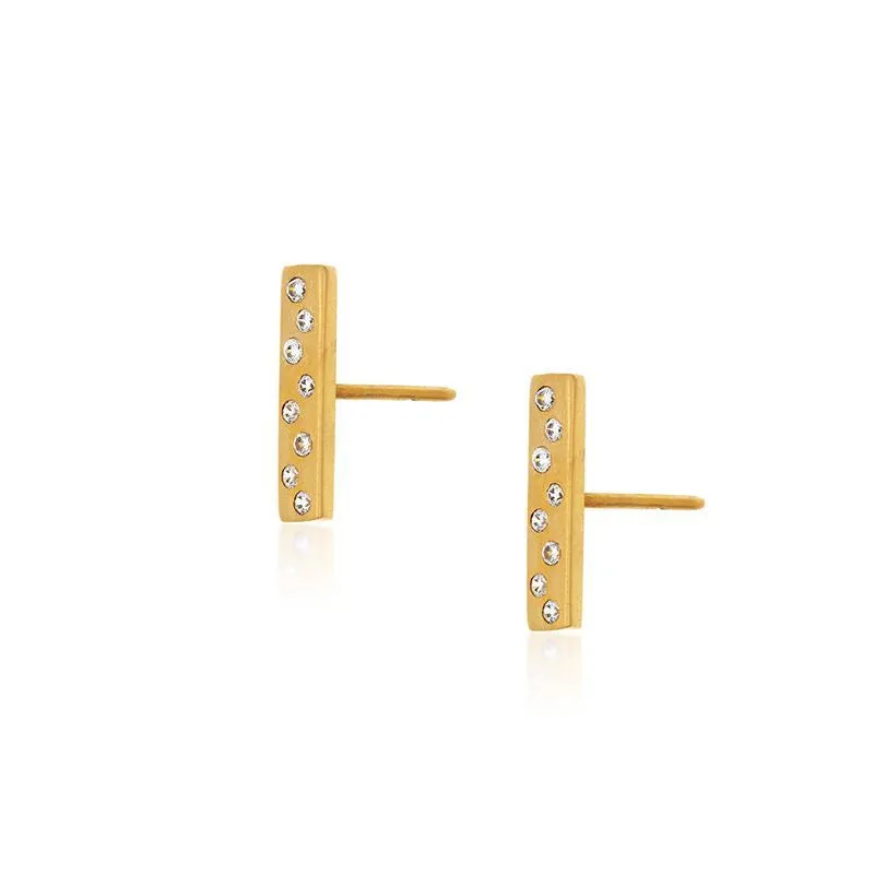 Chic Vermeil Bar Earrings - Gold