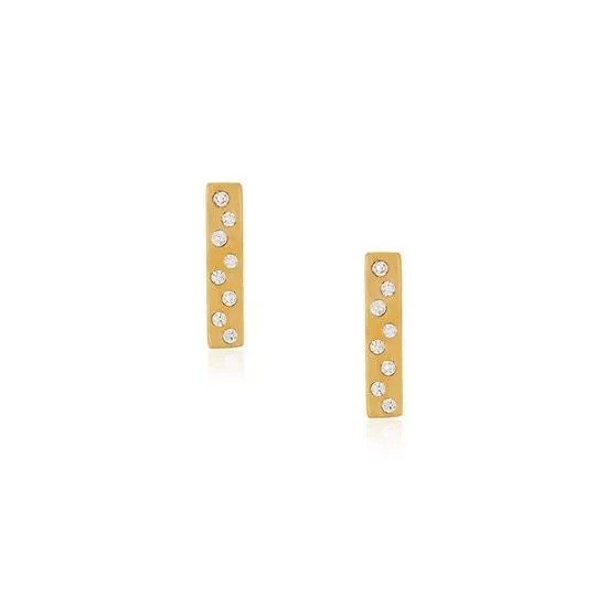 Chic Vermeil Bar Earrings - Gold