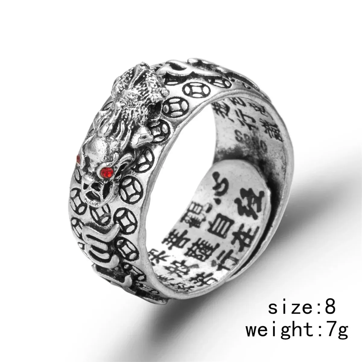 Chinese Feng Shui Pixiu Charms Rings For Women Men Unisex Amulet Wealth Lucky Pixiu Animal Open Ring Buddhist Party Jewelry Gift