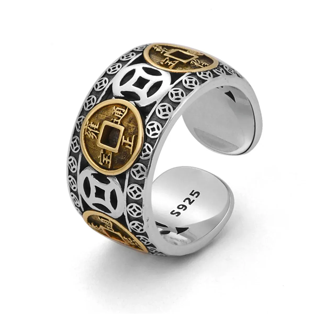 Chinese Feng Shui Pixiu Charms Rings For Women Men Unisex Amulet Wealth Lucky Pixiu Animal Open Ring Buddhist Party Jewelry Gift