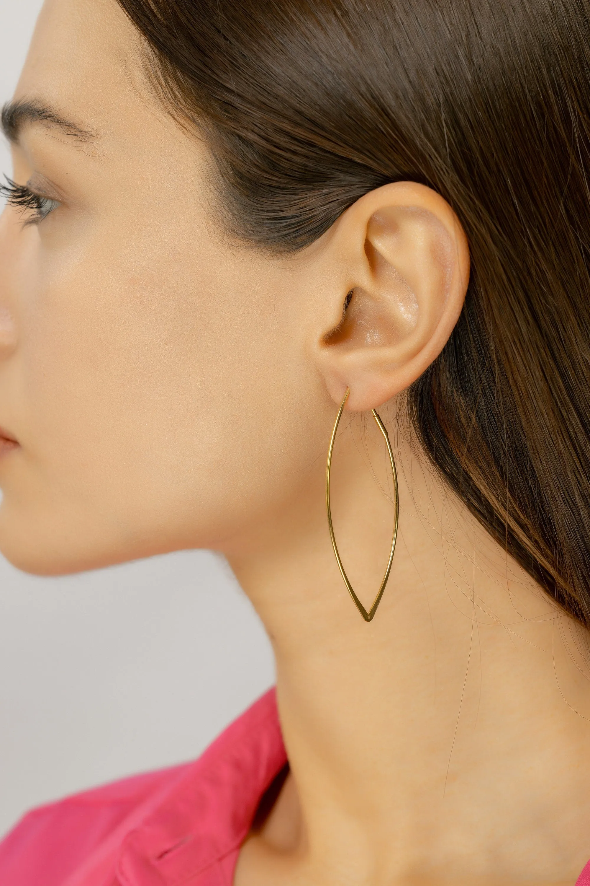 Dainty Marquise Hoop earrings