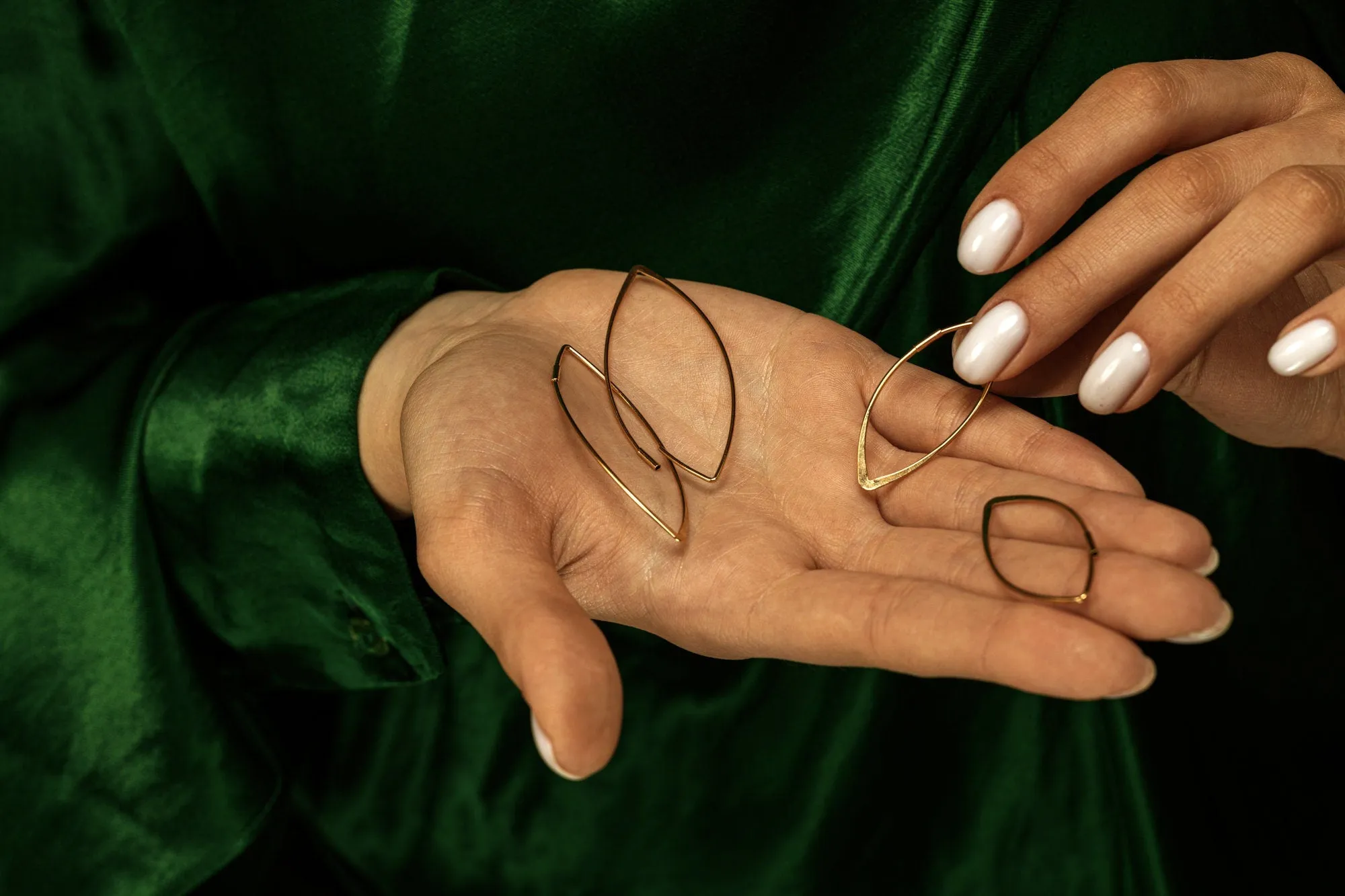 Dainty Marquise Hoop earrings