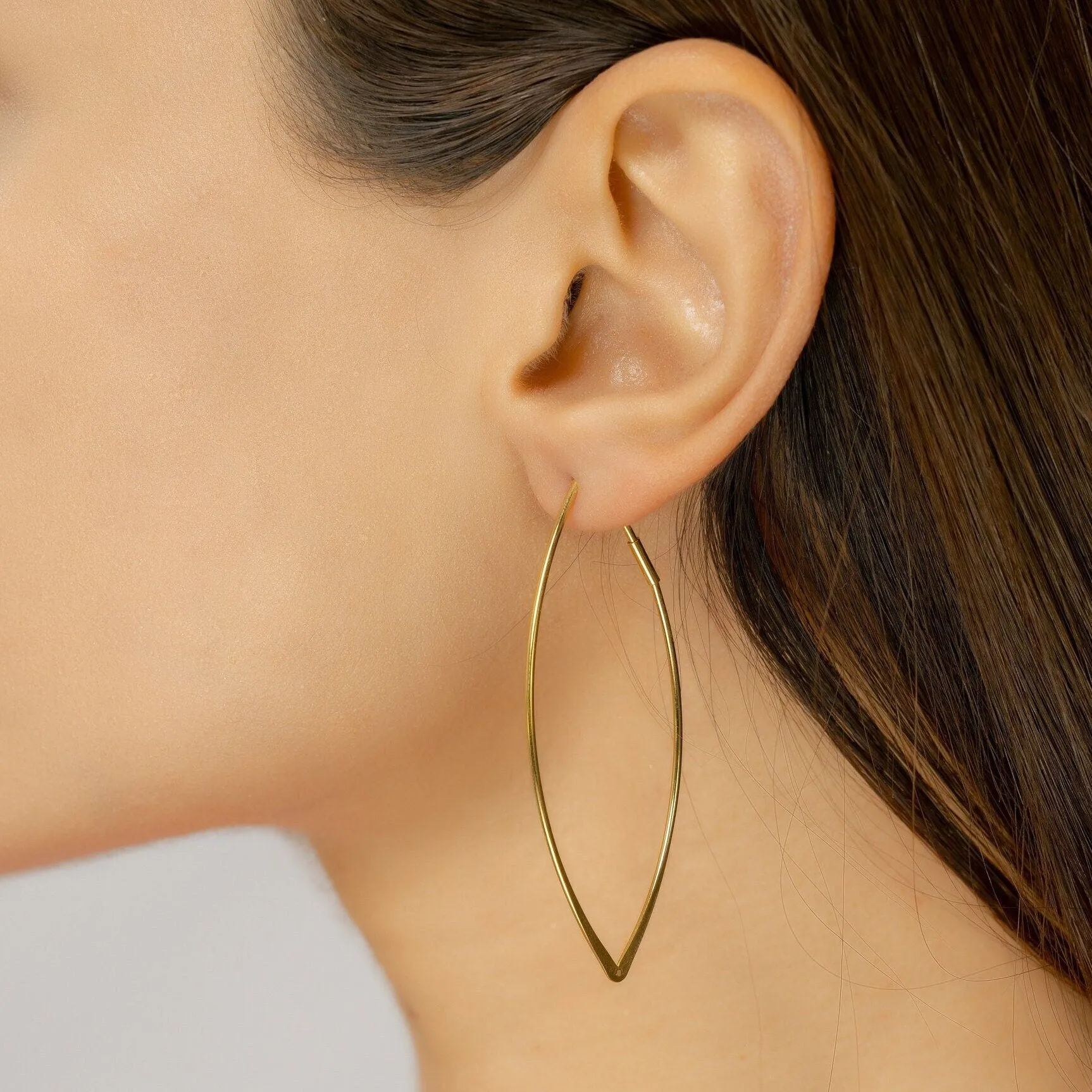 Dainty Marquise Hoop earrings