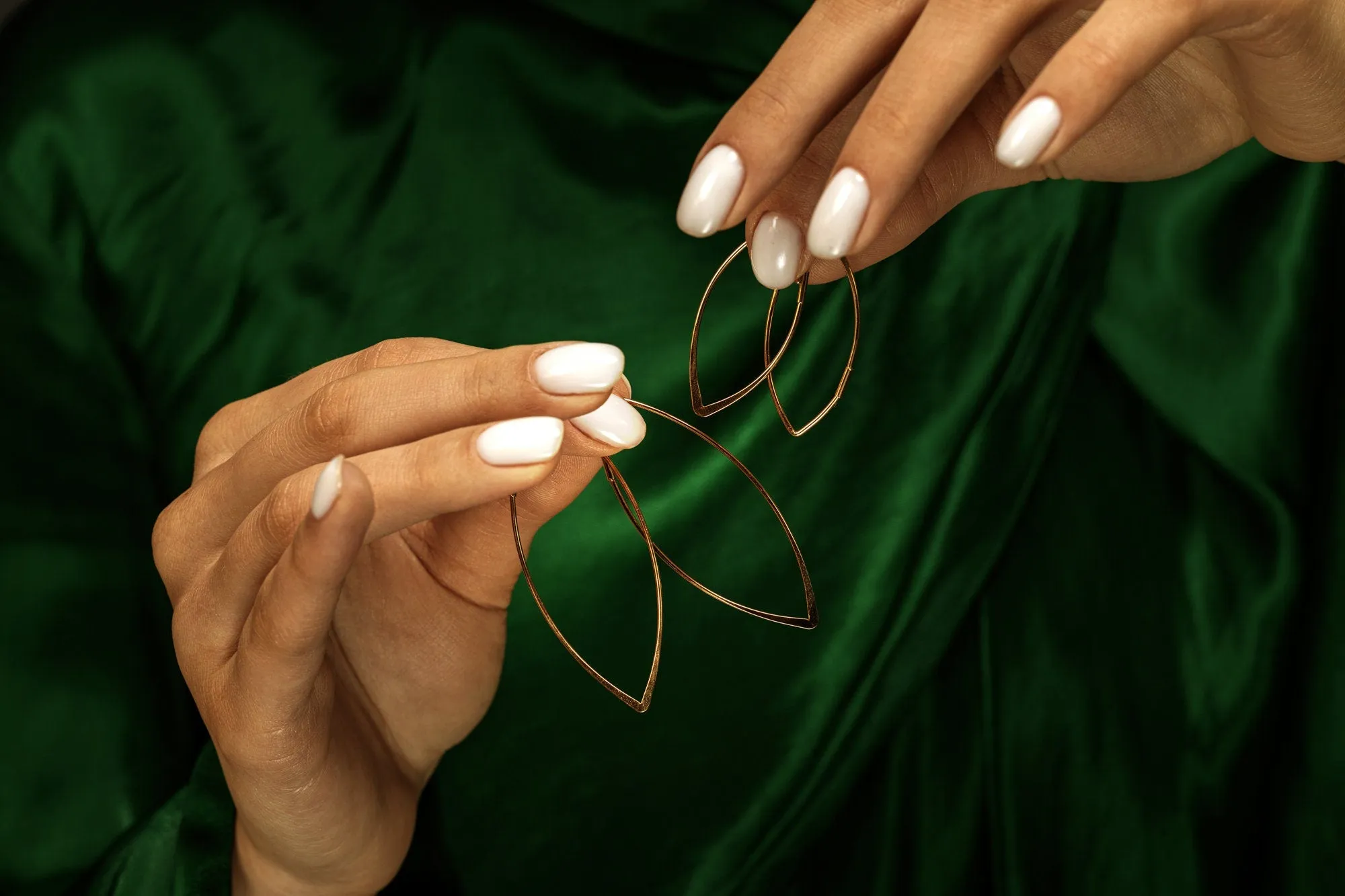 Dainty Marquise Hoop earrings