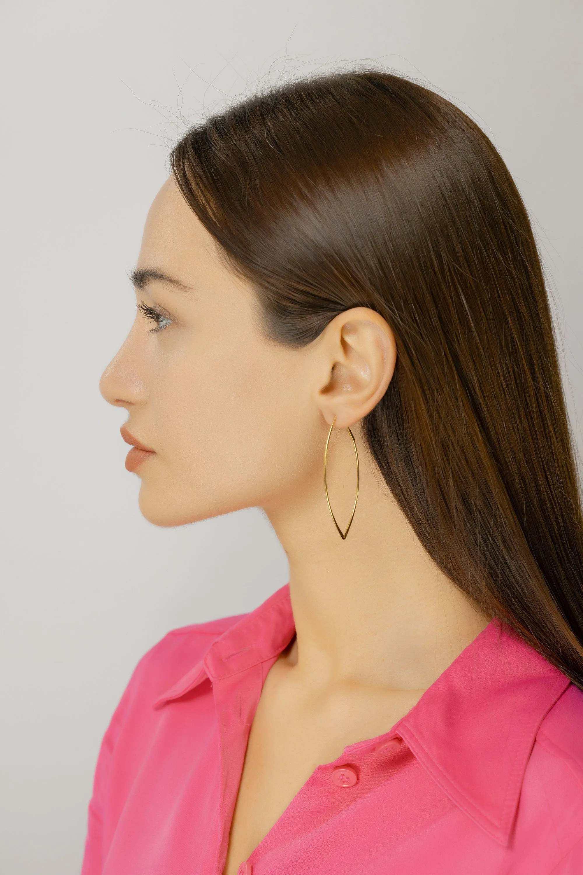 Dainty Marquise Hoop earrings