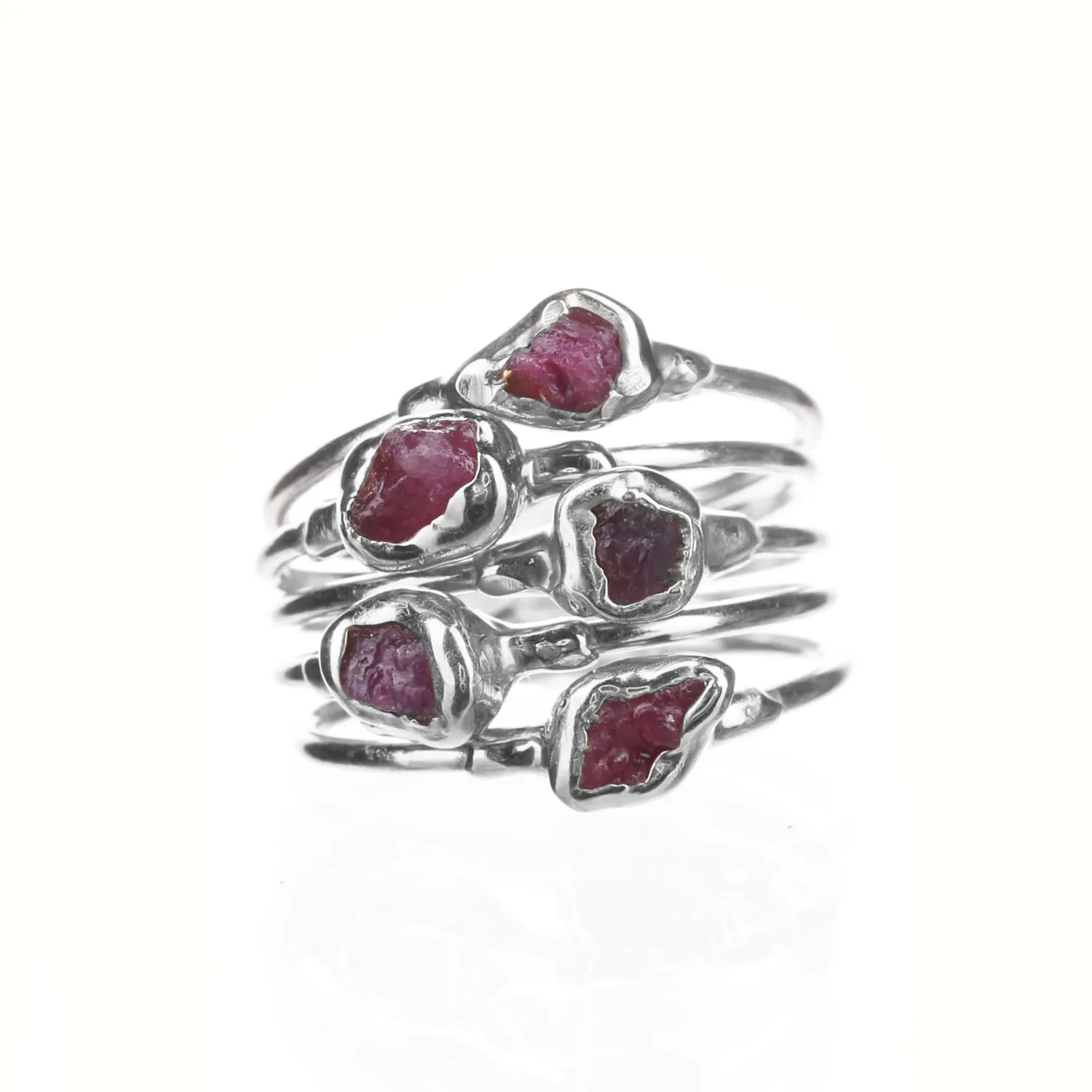 Dainty Raw Ruby Ring in Rose Gold