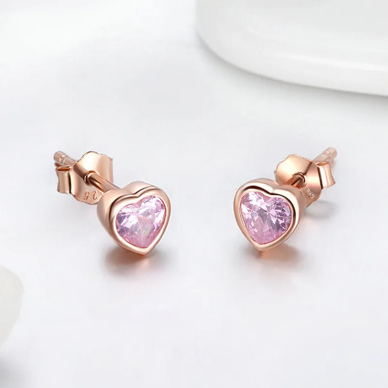 Earrings S925 Sterling Silver Heart-Shaped Earrings