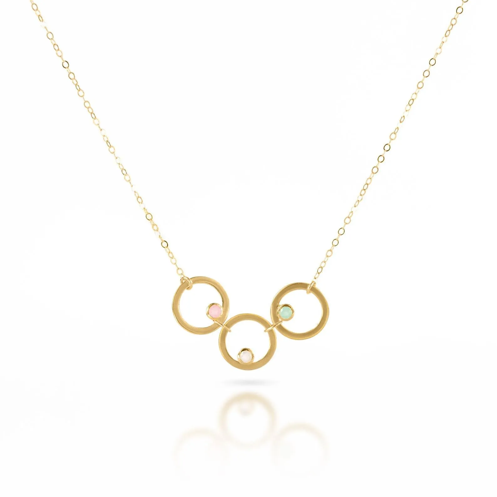 Eden Series Custom Birthstone Minimalist Circle Pendant Necklace