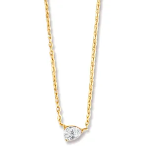 Ellie Vail Lola Solitaire Sideways Pear Necklace - Gold