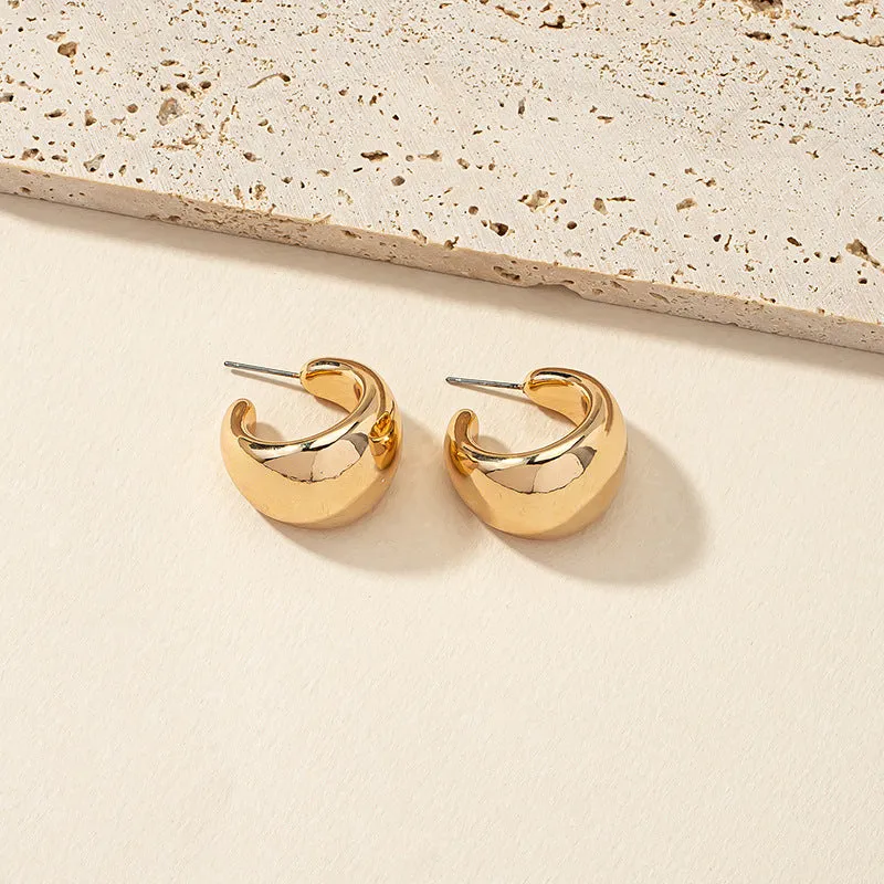 European Chic Metal Ring Earrings from Vienna Verve Collection