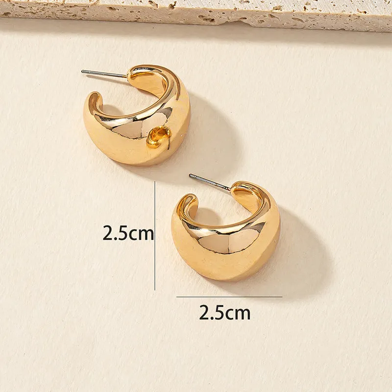 European Chic Metal Ring Earrings from Vienna Verve Collection