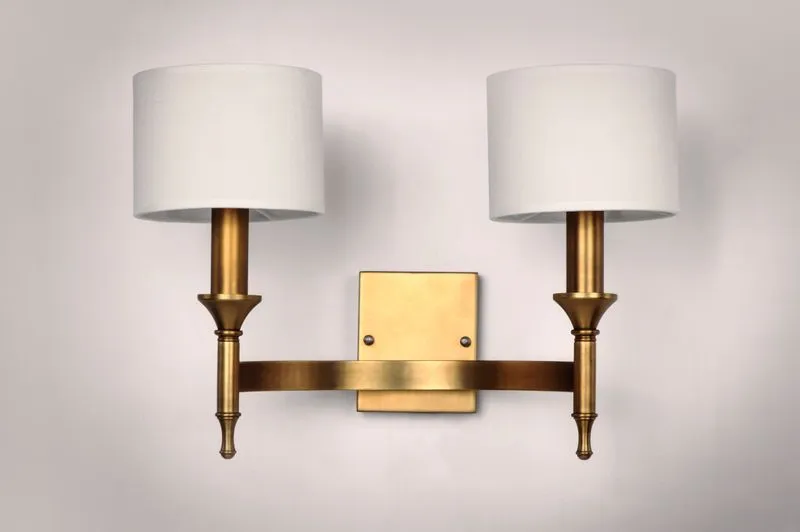 Fairmont 13" 2 Light Wall Sconce in Natural Aged Brass