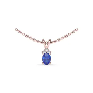 Fana Oval Sapphire and Diamond Pendant