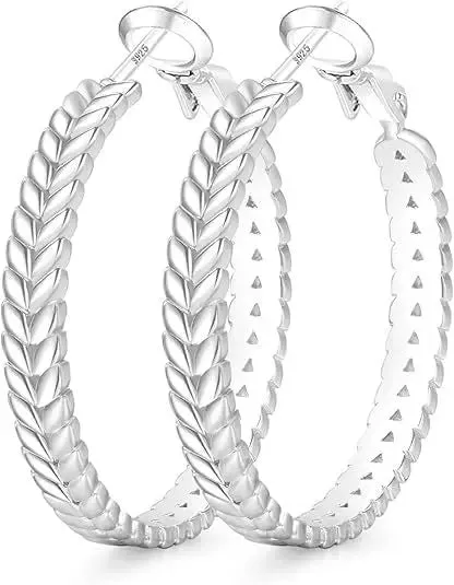 Fashion Wheat Ring Silver Earrings